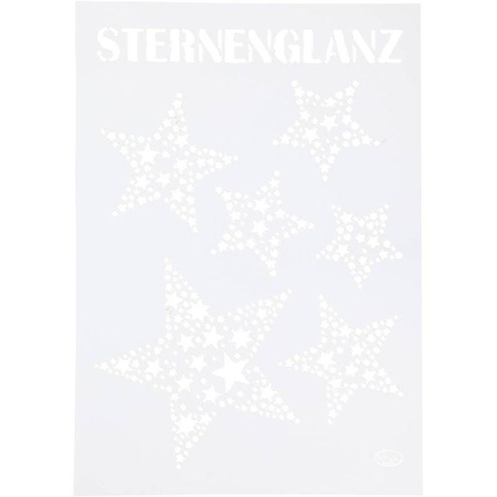 Stensil, stjerne, A4, ark 210x297 mm, 1 stk.