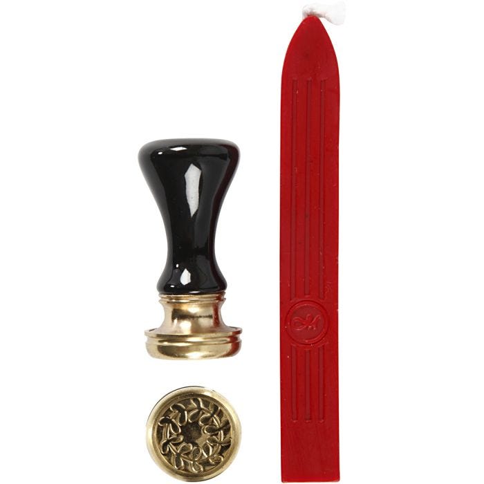 Lakk og segl, dia. 17 mm, rød, 1 sett