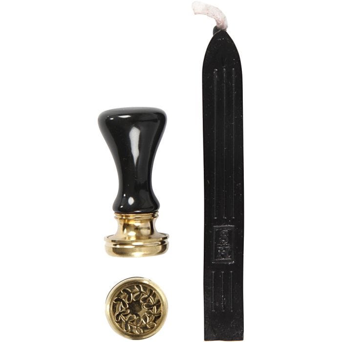 Lakk og segl, dia. 17 mm, svart, 1 sett
