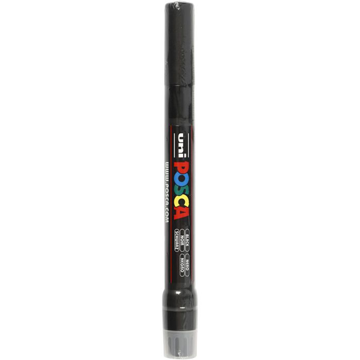 Posca Tusj, nr. PCF350, strek 1-10 mm, brush, svart, 1 stk.