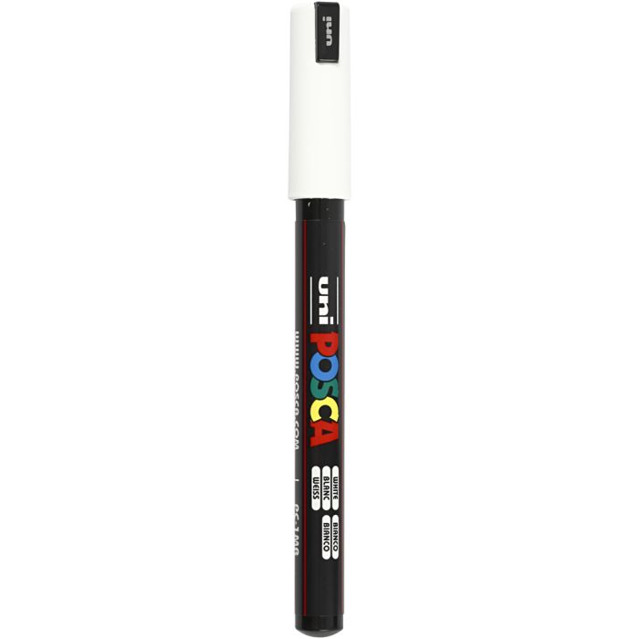 Posca Tusj, nr. PC-1MR, strek 0,7 mm, ekstra fin, hvit, 1 stk.