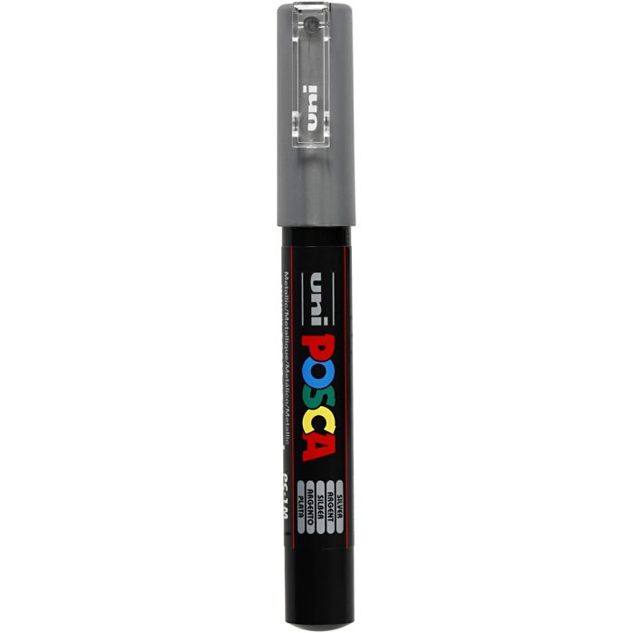 Posca Tusj, nr. PC-1M, strek 0,7 mm, ekstra fin, sølv, 1 stk.