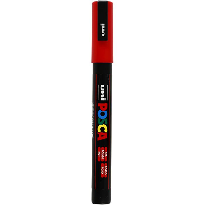 Posca Tusj, nr. PC-3M, strek 0,9-1,3 mm, fine, rød, 1 stk.