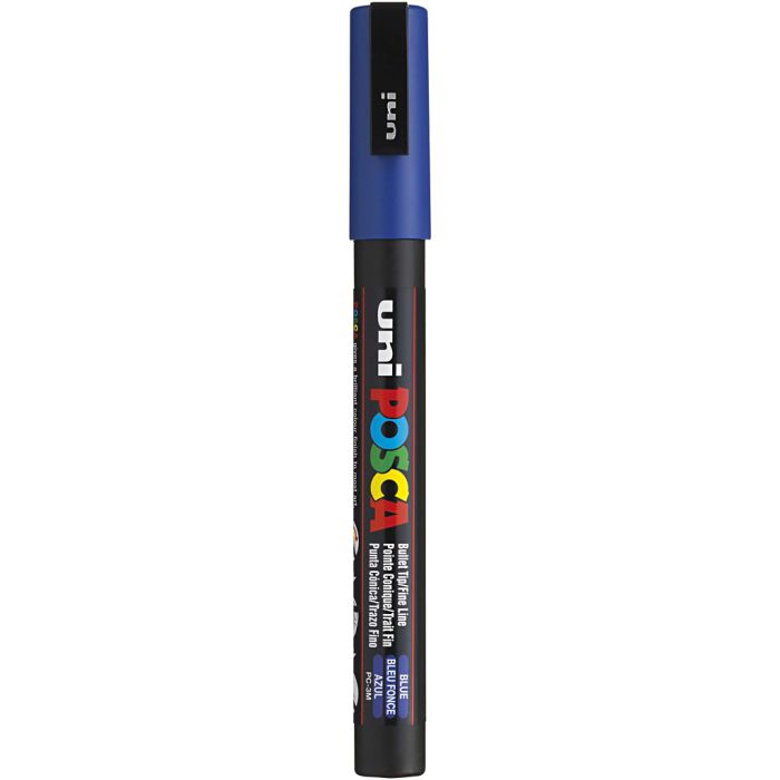 Posca Tusj, nr. PC-3M, strek 0,9-1,3 mm, fine, blå, 1 stk.