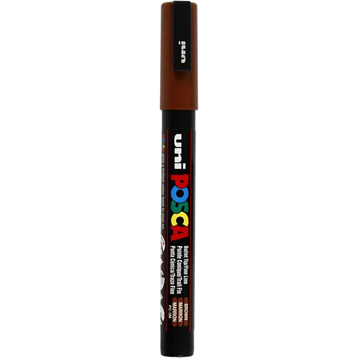 Posca Tusj, nr. PC-3M, strek 0,9-1,3 mm, fine, brun, 1 stk.