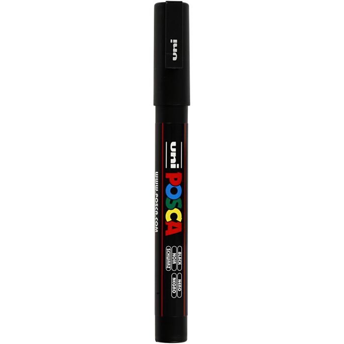 Posca Tusj, nr. PC-3M, strek 0,9-1,3 mm, fine, svart, 1 stk.