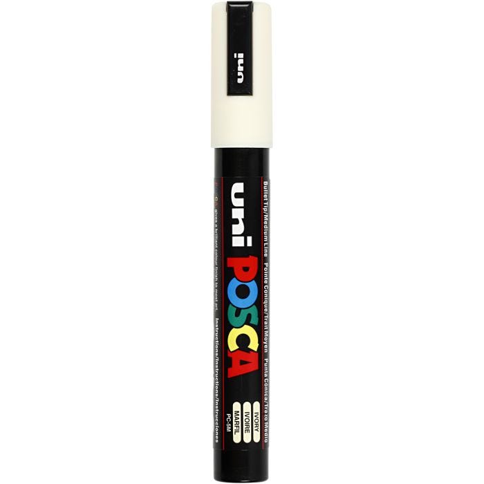 Posca Tusj, nr. PC-5M, strek 2,5 mm, medium, elfenben, 1 stk.