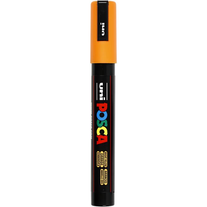 Posca Tusj, nr. PC-5M, strek 2,5 mm, medium, bright yellow, 1 stk.