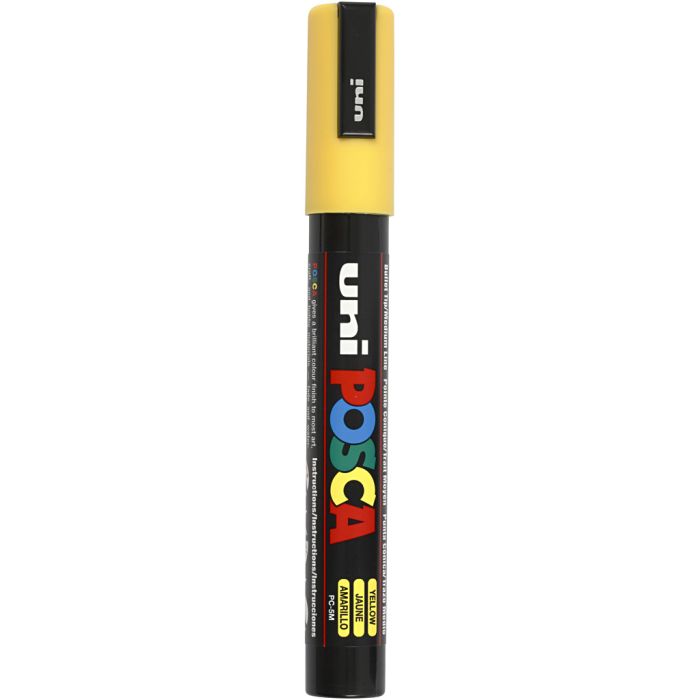 Posca Tusj, nr. PC-5M, strek 2,5 mm, medium, gul, 1 stk.