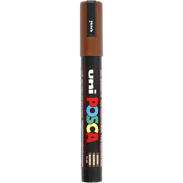 Posca Tusj, nr. PC-5M, strek 2,5 mm, medium, brun, 1 stk.
