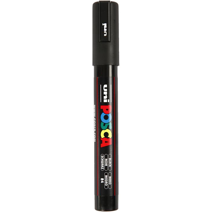 Posca Tusj, nr. PC-5M, strek 2,5 mm, medium, svart, 1 stk.
