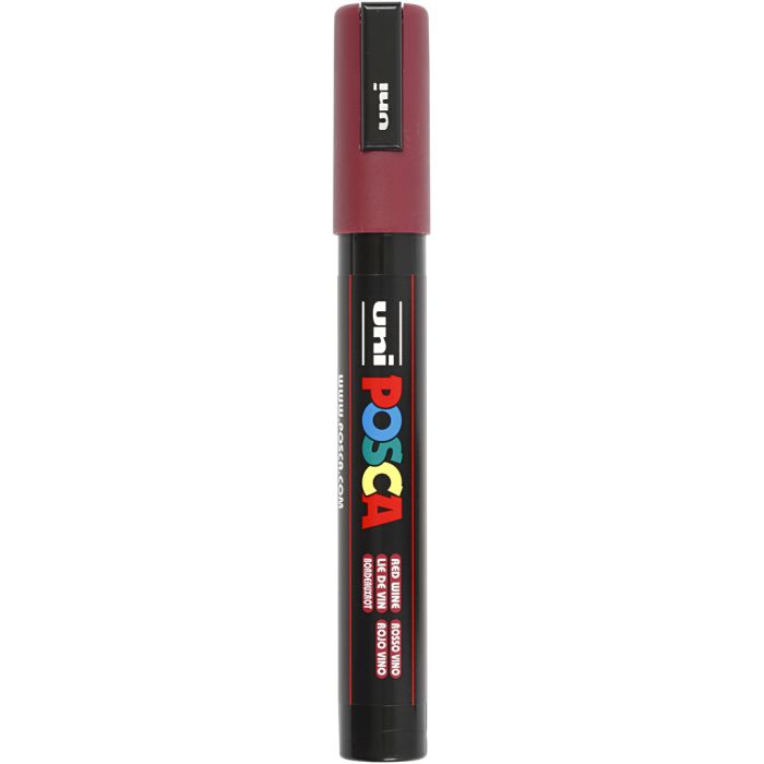 Posca Tusj, nr. PC-5M, strek 2,5 mm, medium, red wine, 1 stk.