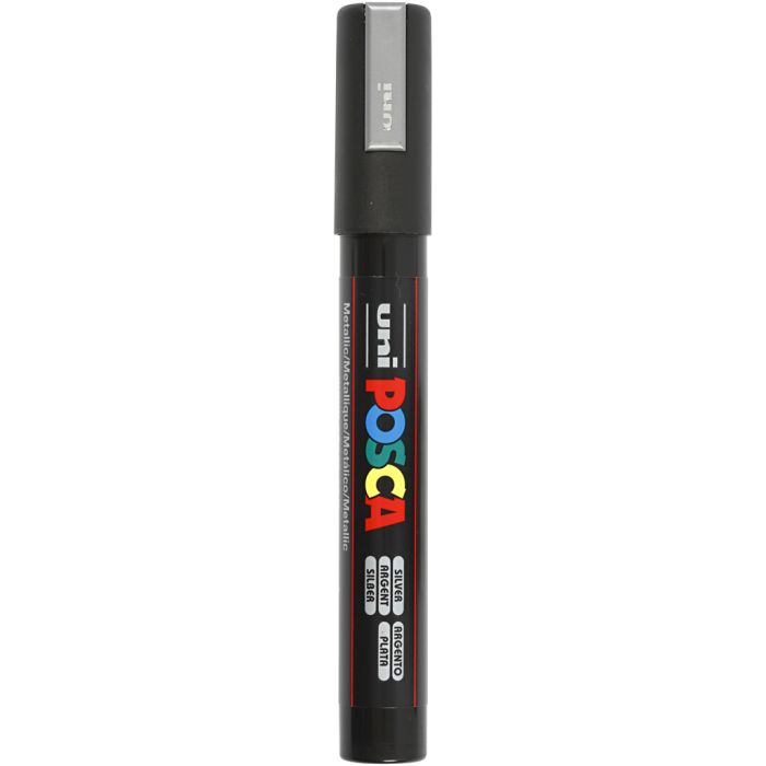 Posca Tusj, nr. PC-5M, strek 2,5 mm, medium, sølv, 1 stk.