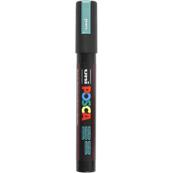Posca Tusj, nr. PC-5M, strek 2,5 mm, medium, metallgrønn, 1 stk.