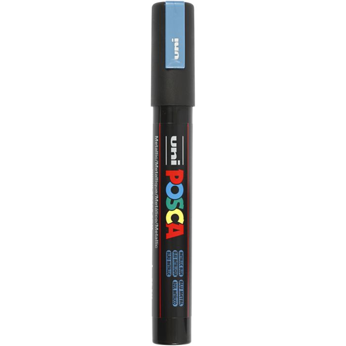 Posca Tusj, nr. PC-5M, strek 2,5 mm, medium, metallic blå, 1 stk.