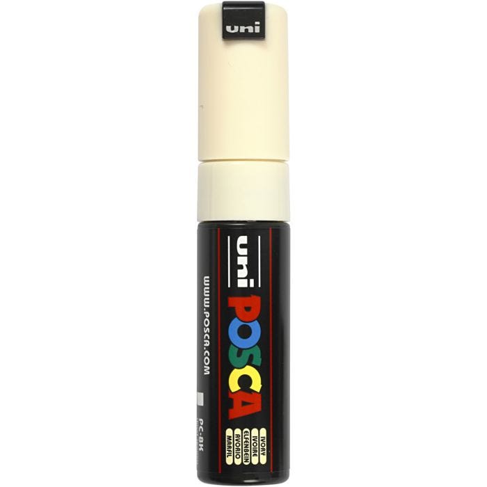 Posca Tusj, nr. PC-8K, strek 8 mm, bred, elfenben, 1 stk.