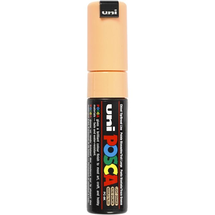 Posca Tusj, nr. PC-8K, strek 8 mm, bred, pale orange, 1 stk.