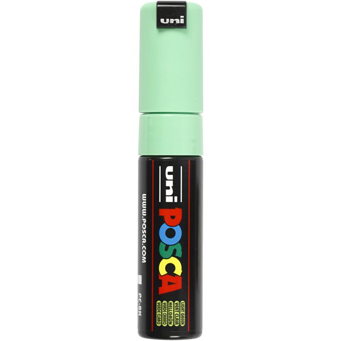 Posca Tusj, nr. PC-8K, strek 8 mm, bred, lys grønn, 1 stk.