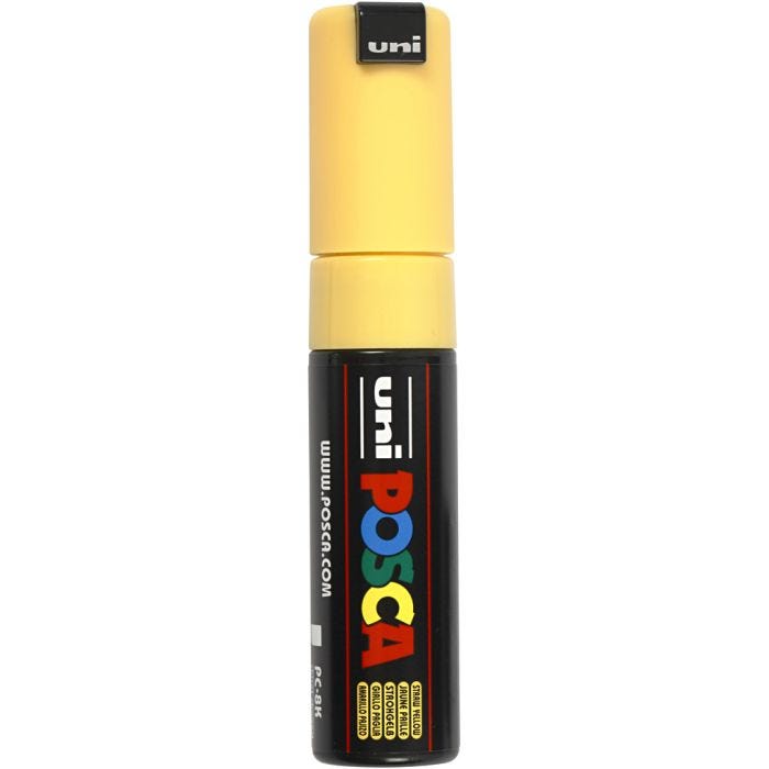 Posca Tusj, nr. PC-8K, strek 8 mm, bred, straw yellow, 1 stk.