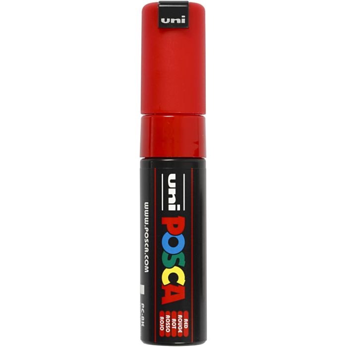 Posca Tusj, nr. PC-8K, strek 8 mm, bred, rød, 1 stk.
