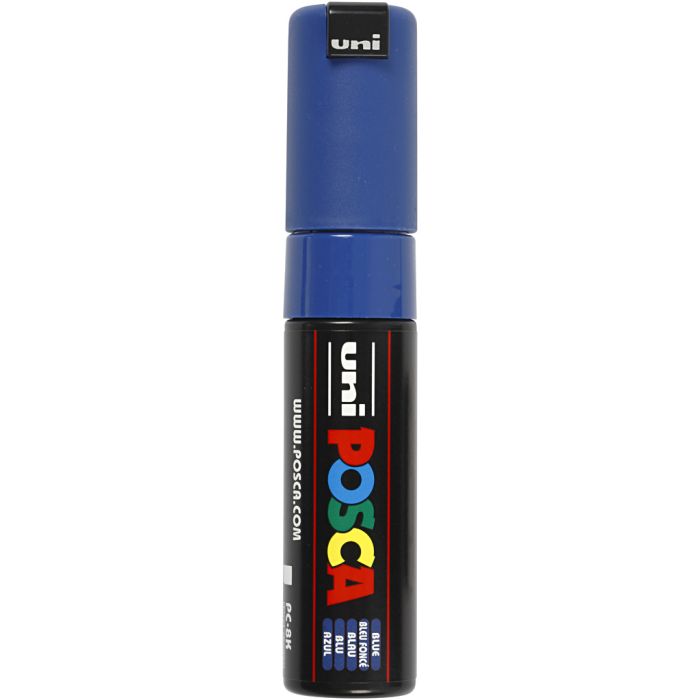 Posca Tusj, nr. PC-8K, strek 8 mm, bred, blå, 1 stk.