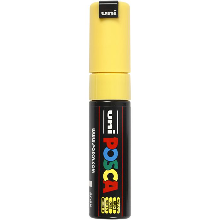Posca Tusj, nr. PC-8K, strek 8 mm, bred, gul, 1 stk.