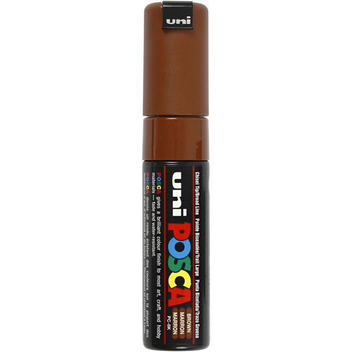 Posca Tusj, nr. PC-8K, strek 8 mm, bred, brun, 1 stk.