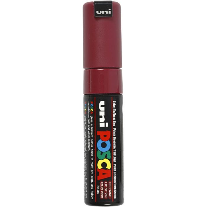 Posca Tusj, nr. PC-8K, strek 8 mm, bred, red wine, 1 stk.