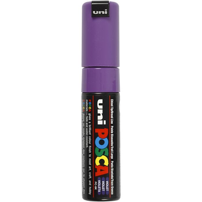 Posca Tusj, nr. PC-8K, strek 8 mm, bred, violet, 1 stk.