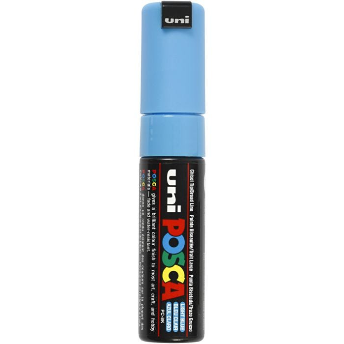 Posca Tusj, nr. PC-8K, strek 8 mm, bred, lys blå, 1 stk.