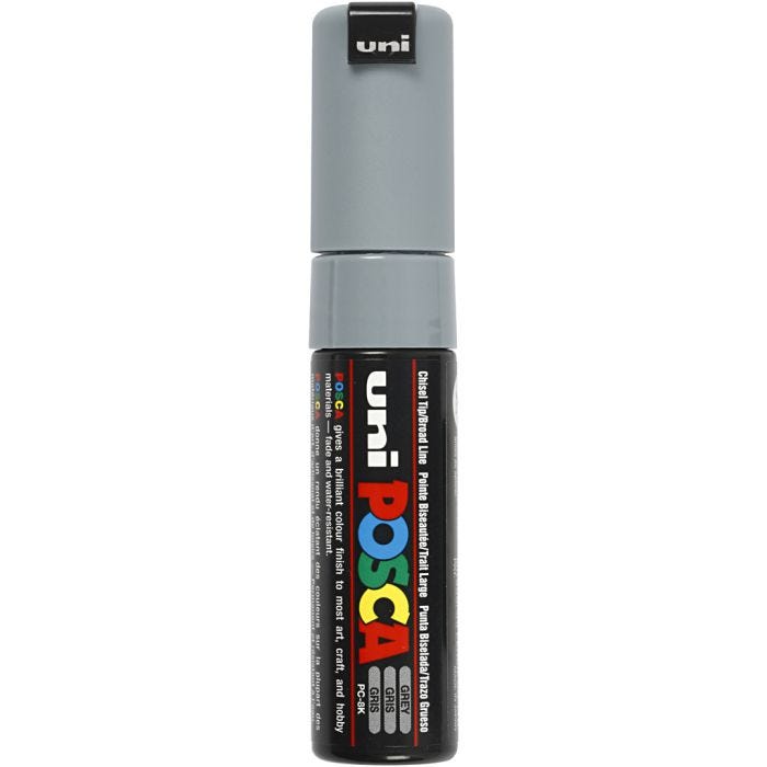 Posca Tusj, nr. PC-8K, strek 8 mm, bred, grå, 1 stk.