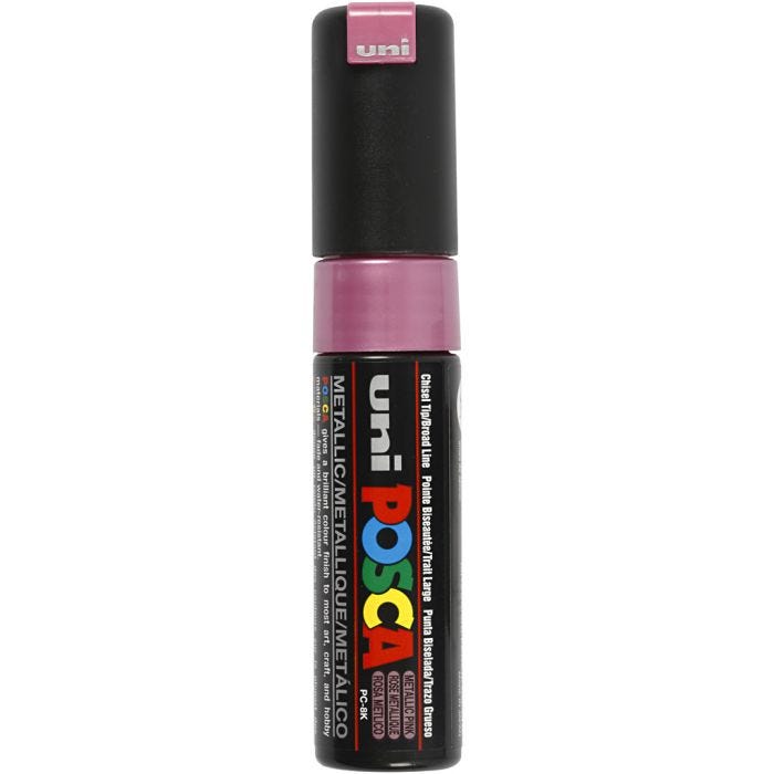 Posca Tusj, nr. PC-8K, strek 8 mm, bred, metallic pink, 1 stk.