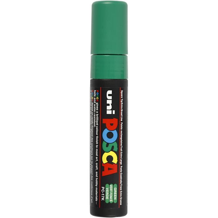 Posca Tusj, nr. PC-17K, strek 15 mm, ekstra bred, grønn, 1 stk.