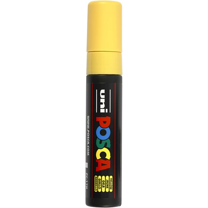Posca Tusj, nr. PC-17K, strek 15 mm, ekstra bred, gul, 1 stk.