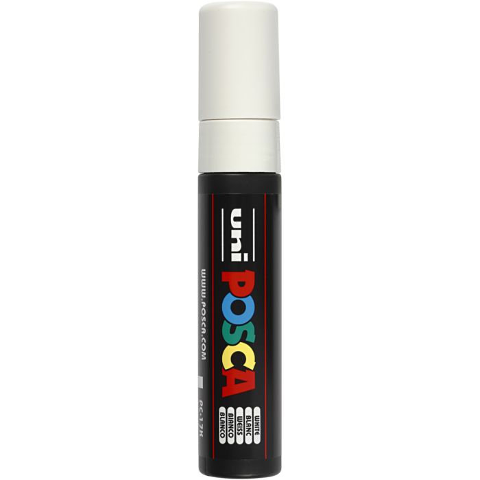 Posca Tusj, nr. PC-17K, strek 15 mm, ekstra bred, hvit, 1 stk.
