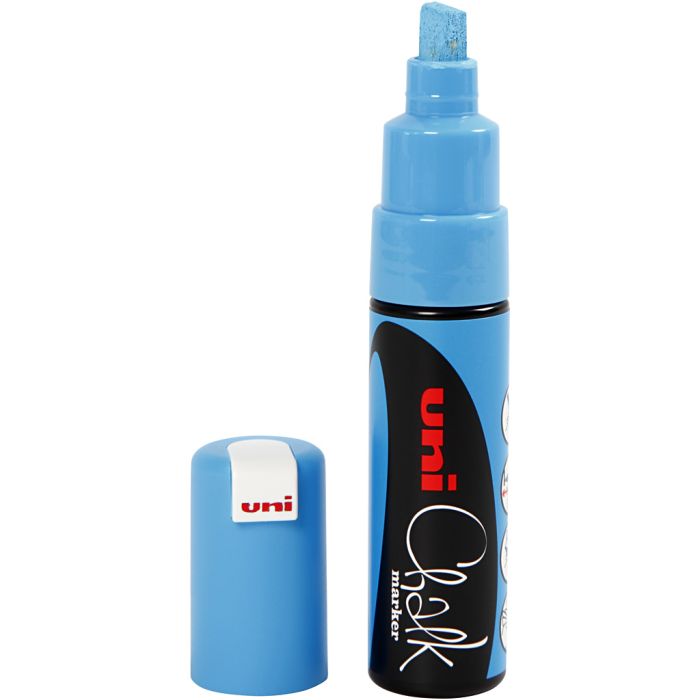 Chalk Marker, strek 8 mm, lys blå, 1 stk.