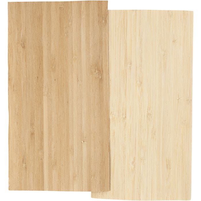 Bambusfinèr, ark 12x22 cm, tykkelse 0,75 mm, 2 ark/ 1 pk.