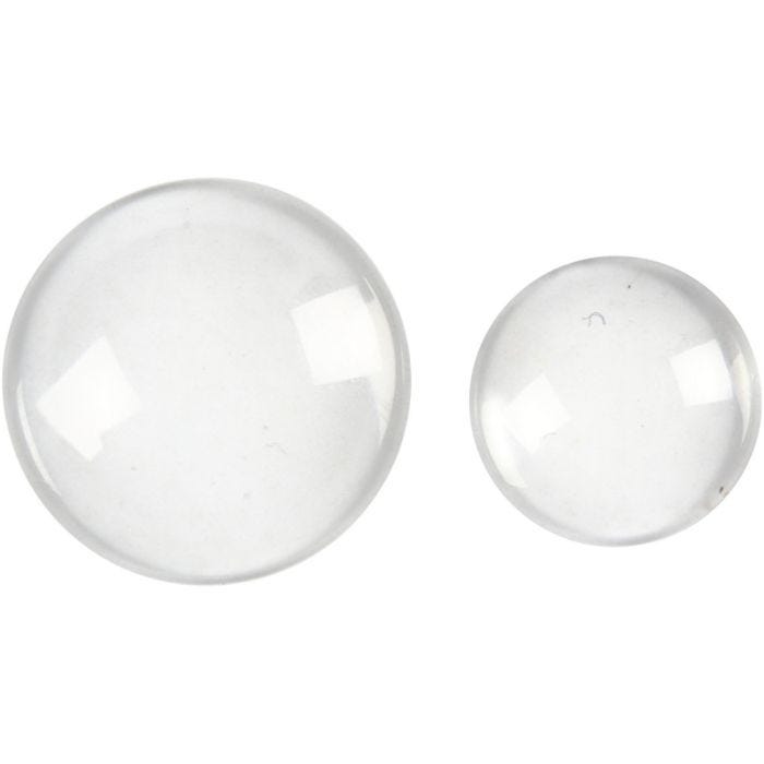 Cabochoner, dia. 18+25 mm, 8 stk./ 1 pk.