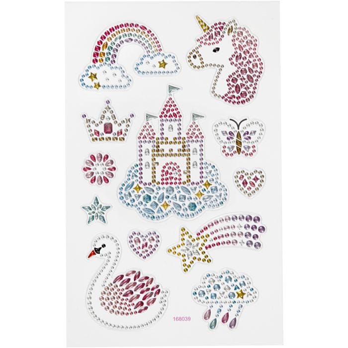 Diamond stickers, unicorn world, ark 10x16 cm, 1 ark