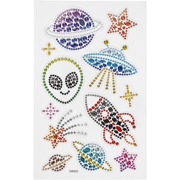 Diamond stickers, verdensrommet, ark 10x16 cm, 1 ark