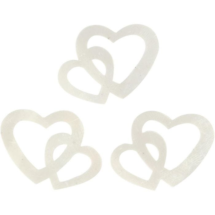 Paljetter, str. 31x22 mm, råhvit, 10 g/ 1 pk.