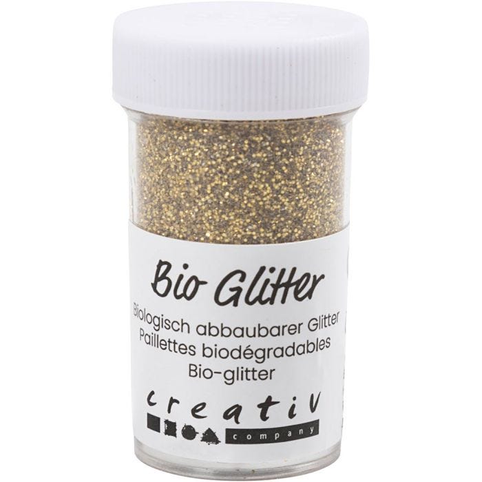 Biologisk nedbrytbart glitter, gull, 27 ml/ 1 boks