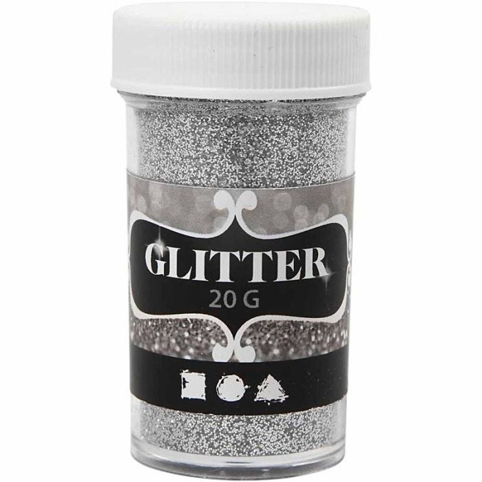 Glitter, sølv, 20 g/ 1 boks