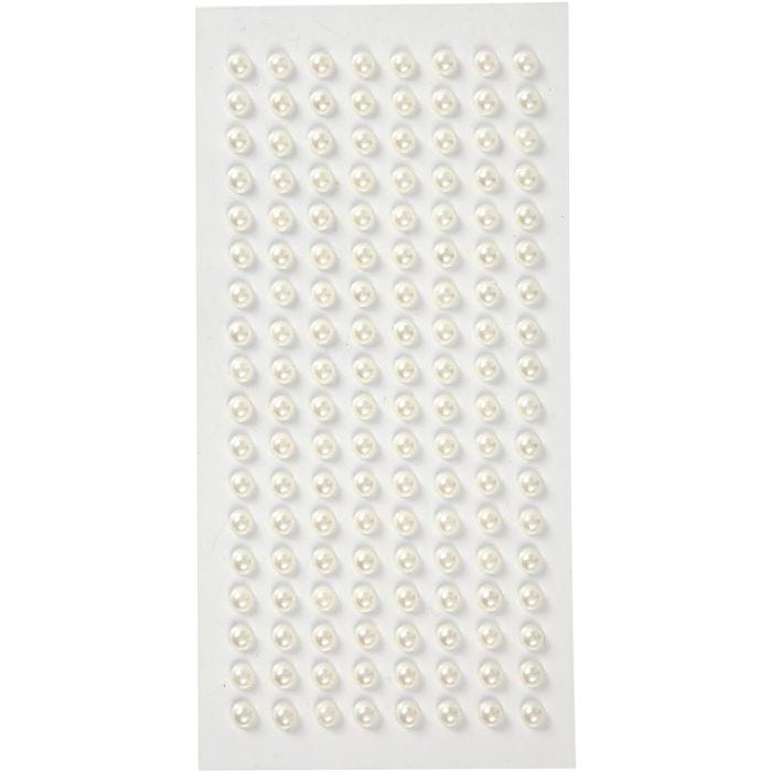 Halvperler, dia. 5 mm, hvit, 144 stk./ 1 pk.