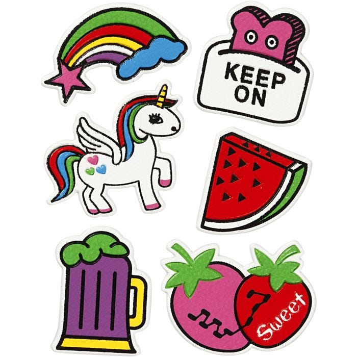 Soft stickers, Keep on, ark 12,2x17,75 cm, 1 ark