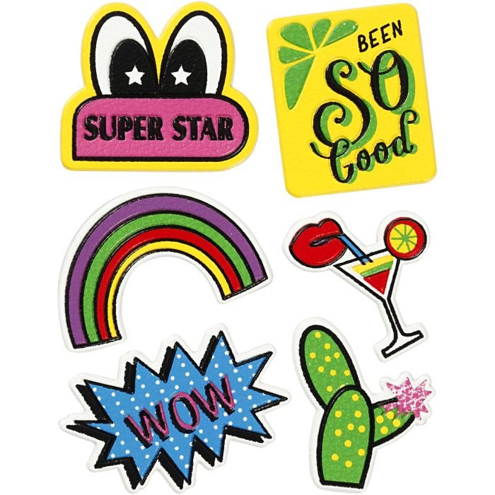 Soft stickers, Super Star, ark 12,2x17,75 cm, 1 ark