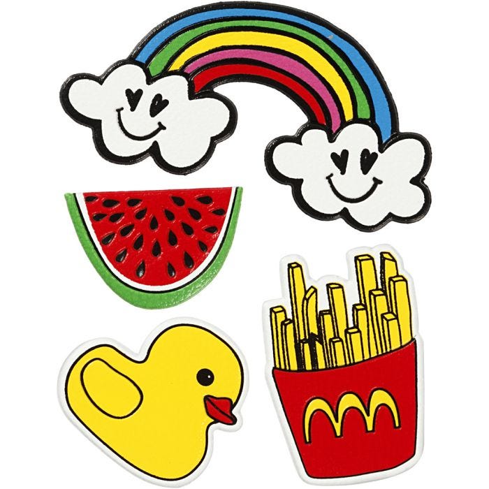 Soft stickers, Summer fun, ark 12,2x17,75 cm, 1 ark
