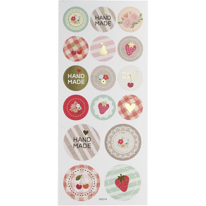 Stickers, handmade, ark 10x23 cm, 1 ark