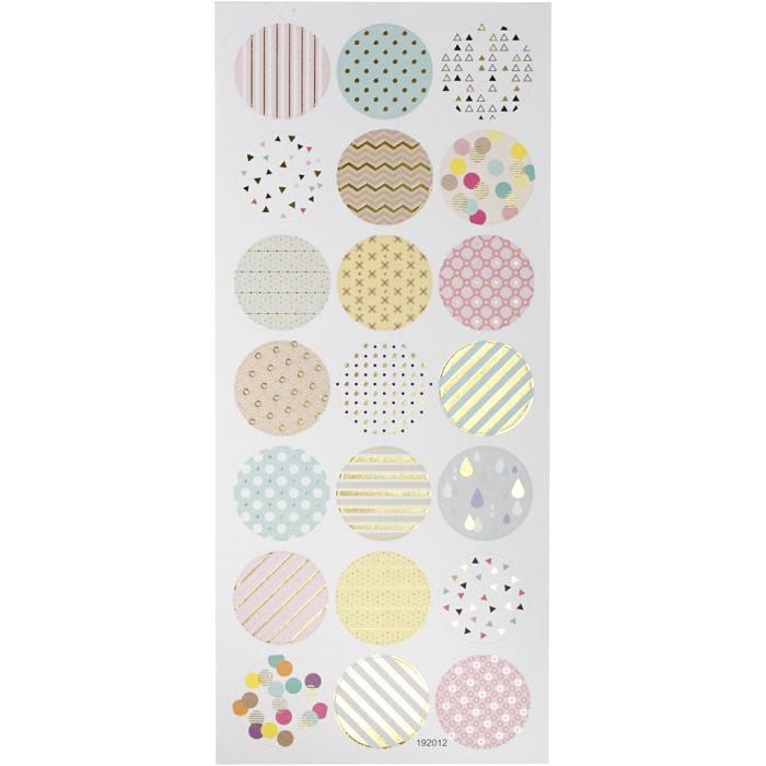 Stickers, pastell, ark 10x23 cm, 1 ark