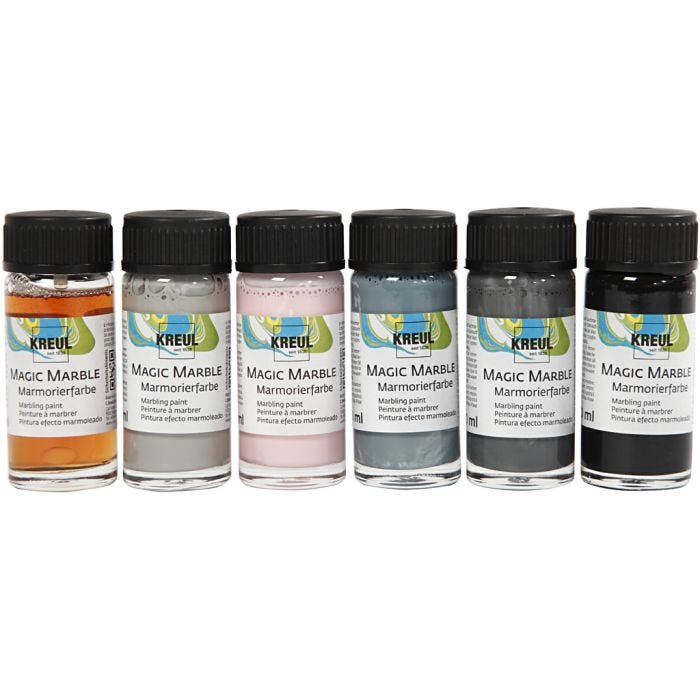 Magisk marmoreringsmaling, douche farger, 6x20 ml/ 1 pk.